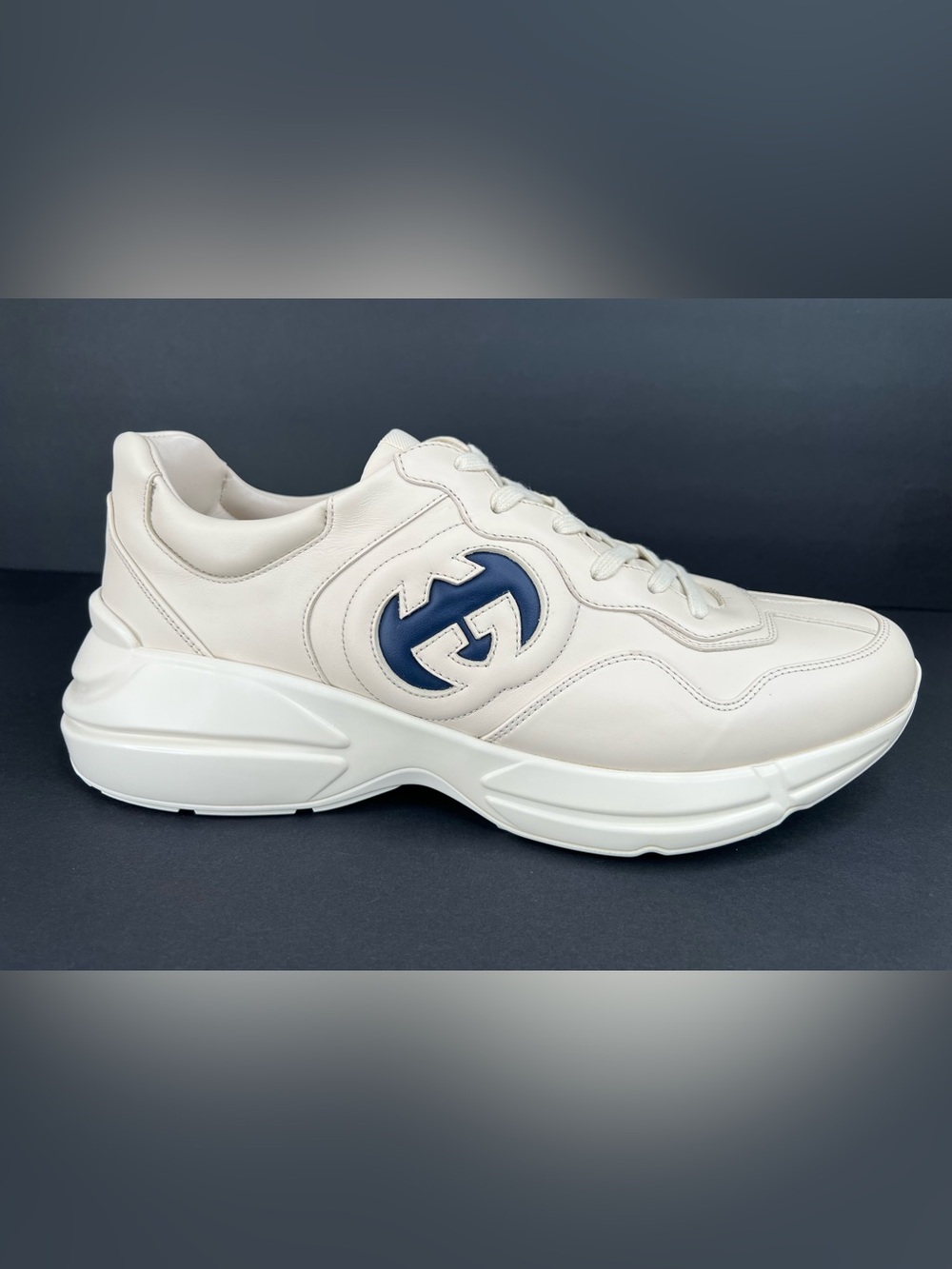 Gucci Rhyton GG Logo Ace Men Leather Sneakers UK 13 - US 13.5 - EU 47 - Picture 10 of 11